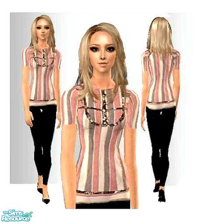 Sims 2 — Casual Tops & Jeans collection 2/4 by bittymittenz — Pink shirt and jeans for adult females. You will need