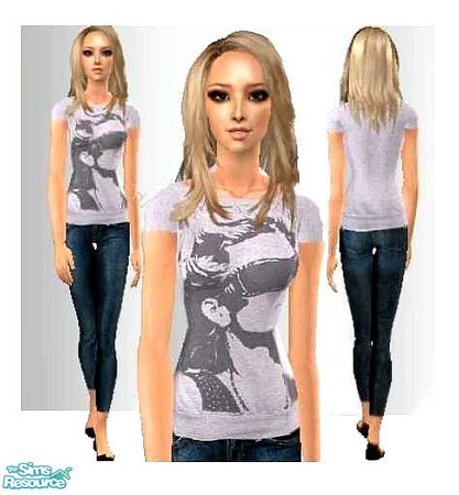 Sims 2 — Casual Tops & Jeans collection 3/4 by bittymittenz — Grey sweater shirt and jeans for adult females. No mesh