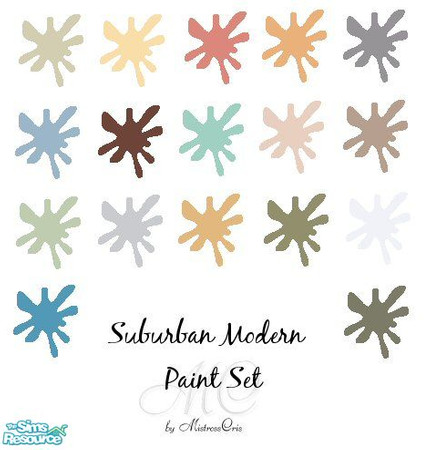 Sims 2 — Suburban Modern Exterior Paint Set by mistresscris — Created by MistressCris.