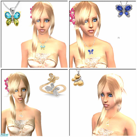 Sims 2 — Butterfly Necklaces by dealer_day — Hope you like them =) !