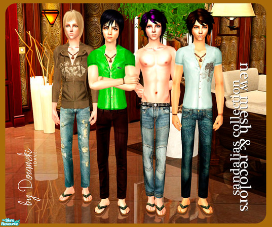 Sims 2 — Sandalias C o l l e  c t i o n  by doumeki — Casual Clothing for teenagers.