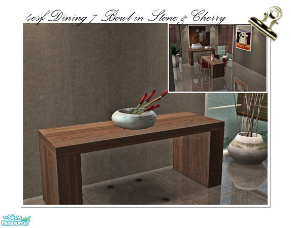 Sims 2 — 4ESF Dining 7 in Chocolate & Cherry  - Bowl by ~Monica~ — Enjoy ;)