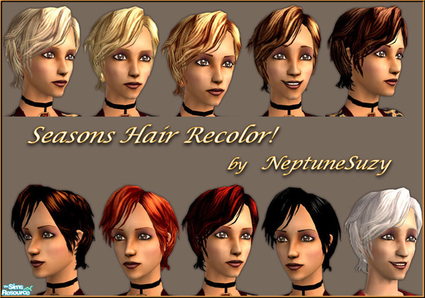 Sims 2 — NSC Hair Set 68 by Neptunesuzy — Your Sims will Love this recolor of a Maxis hair from the Seasons EP. No mesh
