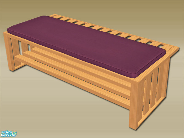 Sims 2 — Modern Hall Seat - Wood 01 by Shakeshaft — Part of a recolour of my Modern First Impressions Set, with the wood
