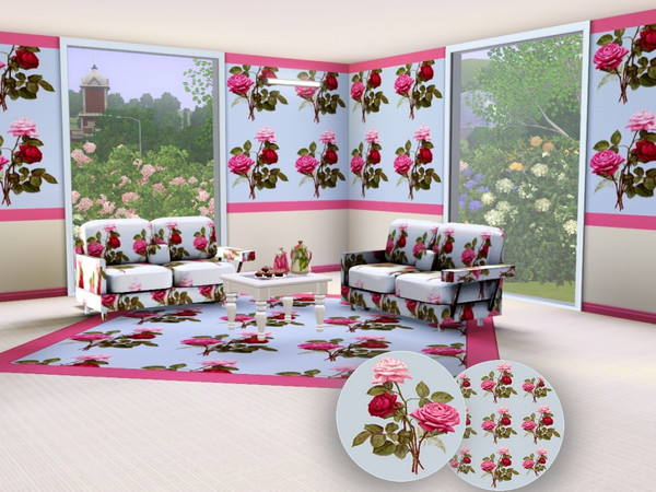 Sims 3 — marcorse_rose delight pattern by marcorse — Rose delight - indeed, what could be more delightful than this