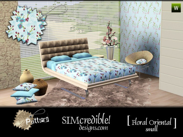 Sims 3 — Floral Oriental Small Pattern by SIMcredible! — by SIMcredibledesigns.com