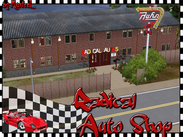 Sims 3 — Radical Warehouse & Auto Shop by murfeel — An old warehouse on the far side of town, convertted into a