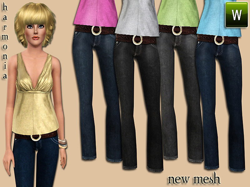 The Sims Resource - Women's Straight Jeans