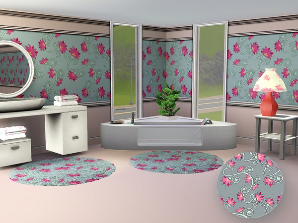Sims 3 — marcorse_zygo swirls pattern by marcorse — Zygo cactus flowers and stylised swirls in a pretty repeat patter.