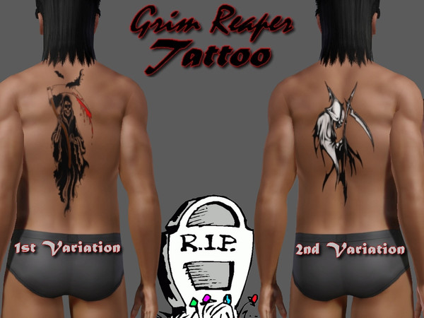 Sims 3 — Grim Reaper Tattoo by allison731 — This is a bit creepy tattoo for your braver sims. :) Tattoo has two