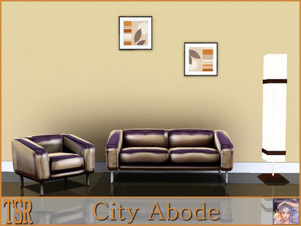 Sims 3 — City Abode by ziggy28 — Two modern paintings by the artist Lanie Loreth. Recolourable frame. One file two