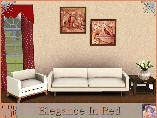 Sims 3 — Elegance In Red by ziggy28 — Two lovely paintings by the artist Elaine Vollherbst-Lane. Recolourable frame. One
