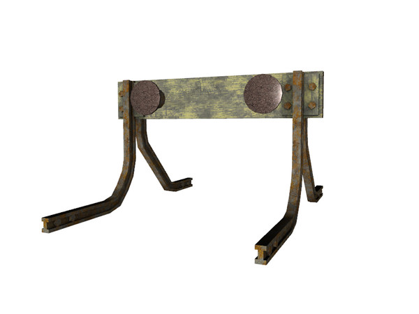 Sims 3 — Rail Buffers for rail track by Cyclonesue — Slighty raised so these will fit properly onto the railtrack fence