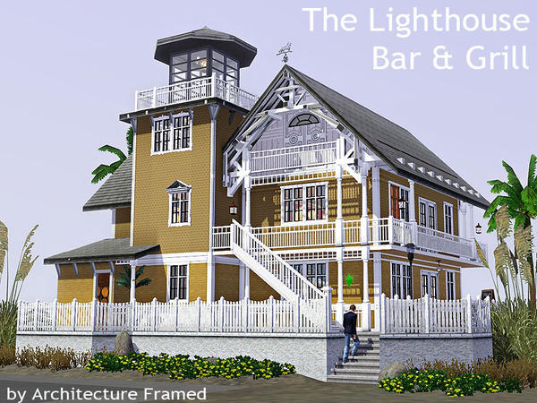 Sims 3 — The Lighthouse Bar and Grill by framedarchitecture — [Replaces the Bridgeport diner] Inspired by the East