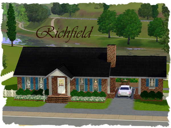 Sims 3 — Richfield by elena99e2 — A luxurious one-bedroom home with room for expansion. Features: Living room, kitchen,