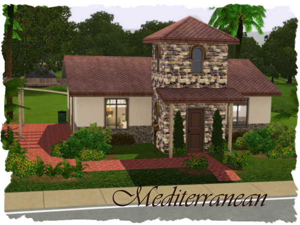 Sims 3 — Mediterranean by elena99e2 — One-bedroom, Mediterranean style home with an open and spacious floor plan.