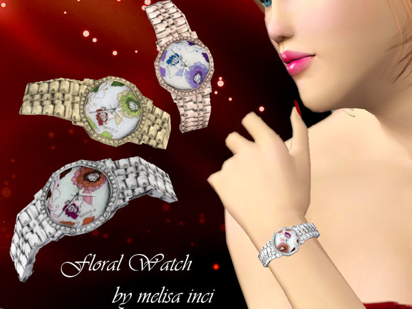 Sims 3 — Floral Watch by melisa_inci — Floral Watch by melisa inci One Recolorable Part Accessories