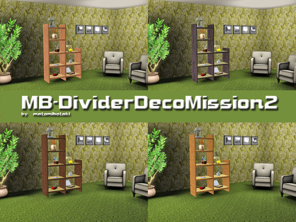 Sims 3 — MB-DividerDecoMission2 by matomibotaki — MB-DividerDecoMission2, 2x1 deco devider with 8 slots and 1 recolorable