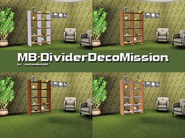 Sims 3 — MB-DividerDecoMission by matomibotaki — MB-DividerDecoMission, 2x1 with 10 slots and 2 recolorable areas, by