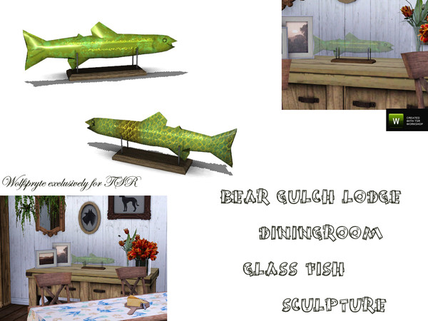 Sims 3 — Bear Gulch Lodge Diningroom Fish Decor by wolfspryte — part of the Bear Gulch Lodge Diningroom Collection