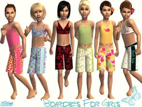 Sims 2 — Boardies For Girls by sinful_aussie — Well, i decided my girls needed something extra for those days at the