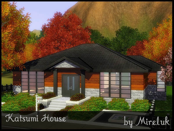 Sims 3 — Katsumi House by Mireluk — A combination of modern and japanese style that your sims will love.
