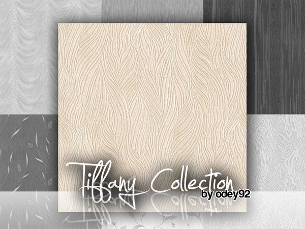 Sims 3 — Tiffany Cream by Odey92 — Folds of crushed silk act as luxurious leaf texture. A heavyweight Italian vinyl.