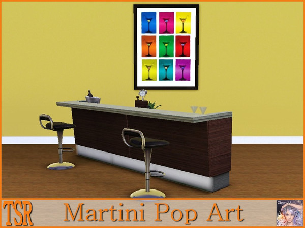 Sims 3 — Martini Pop Art by ziggy28 — Martini Pop Art. Recolourable frame. TSRAA