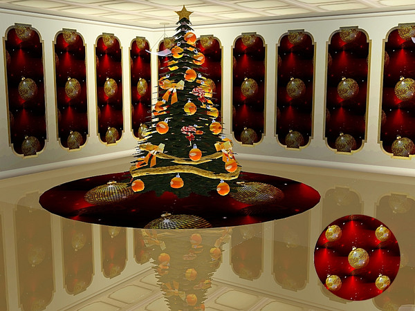 Sims 3 — marcorse_disco xmas pattern by marcorse — A Christmas design featuring a gold disco ball ornament.