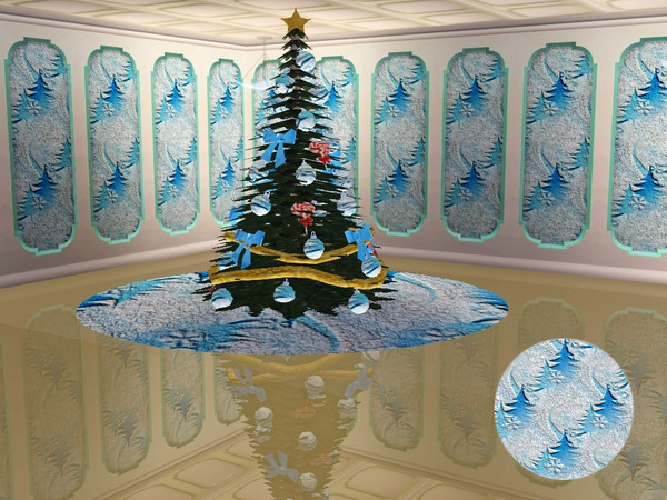 Sims 3 — marcorse_blue christmas pattern by marcorse — Blue Christmas trees and snowflakes embedded in a snowy textured