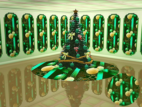 Sims 3 — marcorse_xmas baubles pattern by marcorse — Bright green and pearly white hanging ornaments, green ribbon bows