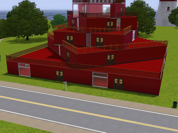 Sims 3 — the red box by borhene — plenty of space for your sims to enjoy in this modern cheap mansion
