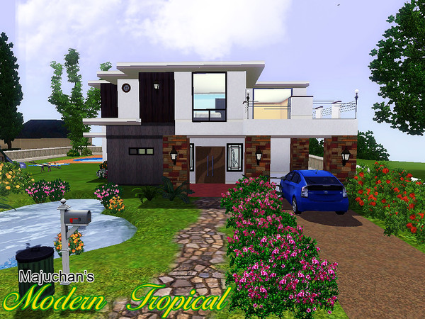 Sims 3 — Modern Tropical by Majuchan — Experience living in the tropics with this new modern house. Feel the cool breeze