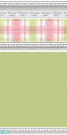 Sims 2 — jsf2WMBRLimePinkPlaidTall by jsf — Cheery, bright pink, and lime plaid with white marble beaded mouldings and a