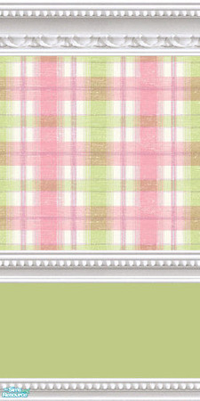 Sims 2 — jsf2WMBRLimePinkPlaid by jsf — Cheery, bright pink, and lime plaid with white marble beaded mouldings and a lime