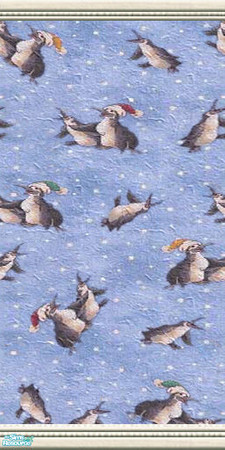 Sims 2 — SnowyPlayground - wall03 by perelinka — Snowy wallpaper with penguins.