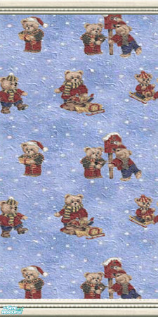 Sims 2 — SnowyPlayground - wall02 by perelinka — Snowy wallpaper with bears.
