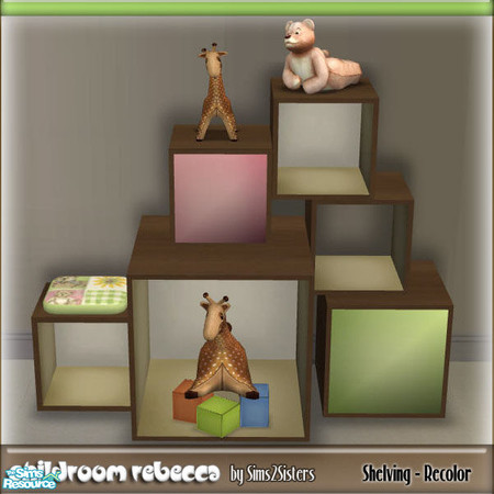Sims 2 — S2S Childroom Rebecca - Shelving - Recolor by sims2sisters — This box shelf has 3 slots for placing and one slot