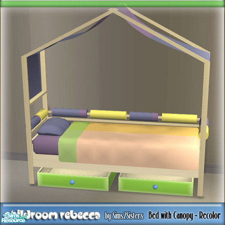 Sims 2 — S2S Childroom Rebecca - Bed with canopy - Recolor by sims2sisters — 