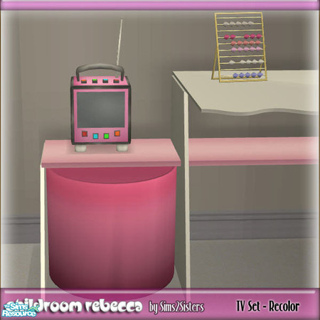Sims 2 — S2S Childroom Rebecca - TV-set - Recolor by sims2sisters — This kids mini TV works like real TV-set. It can be