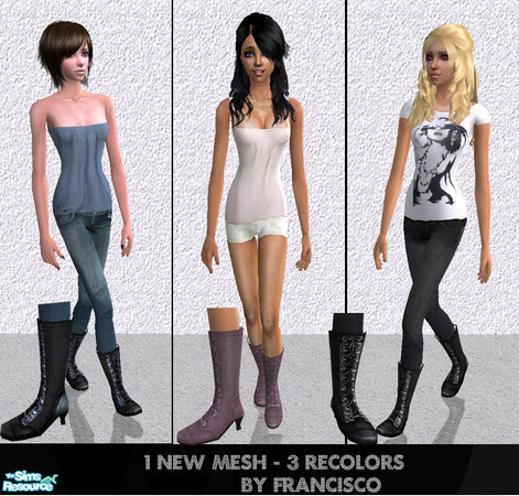 Sims 2 — Sexy Boots Collection 06 by francisssko — 1 Mesh + 3 Recolors
