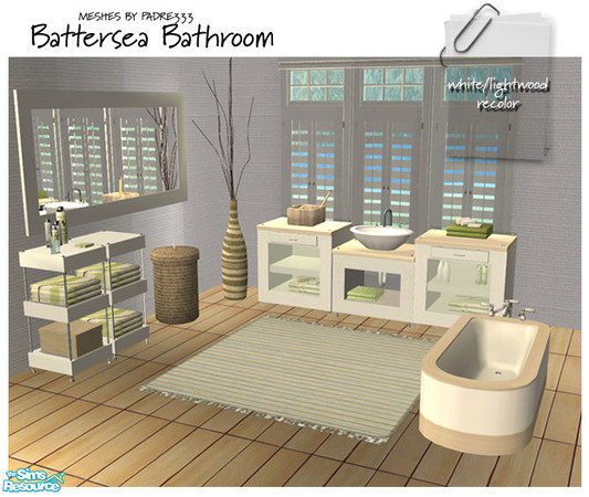 Sims 2 — Battersea bathroom recolor SET by linasometimes — Padre333\'s Battersea bathroom recolored in whitewood with