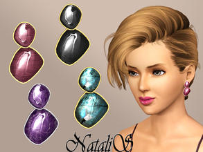 Sims 3 — NataliS clip earrings with gems 010 FA by Natalis — New clip gemstone earrings .