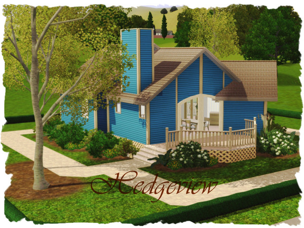 Sims 3 — Hedgeview by elena99e2 — Cozy home for a family of 4. Enjoy! First Floor: Kitchen with open living/dining area,