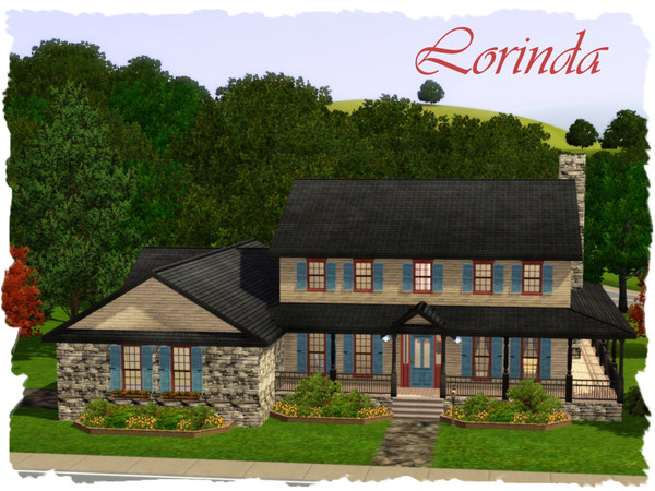Sims 3 — Lorinda by elena99e2 — A large country home for any size family. First Floor: Kitchen, dining room, living room,