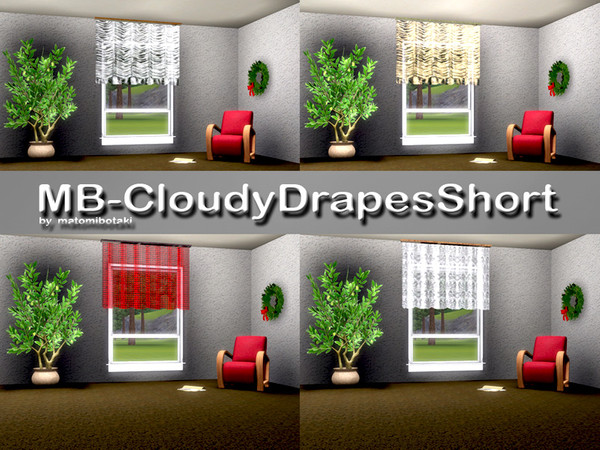 Sims 3 — MB-CloudyDrapesShort by matomibotaki — MB-CloudyDrapesShort, 2x1, a shorter curtain of my drapes mesh in 2