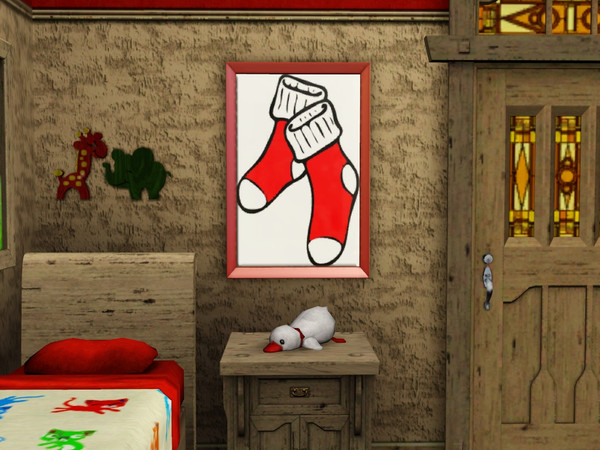 Sims 3 — Dots Red Socks by spitzmagic — A pair of red socks. Guaranteed one won't get lost in the wash :) Merry Christmas