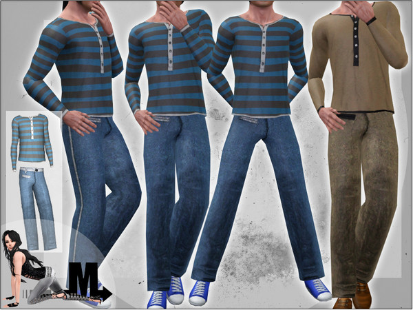 Sims 3 — Hellboy - Bottom by miraminkova — Hellboy set includes fashionable bottom and t-shirt. Get it now.