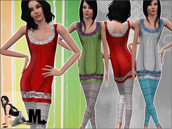Sims 3 — Snowflake [Teen] by miraminkova — This cute short dress combined with christmas leggings will give your teens an