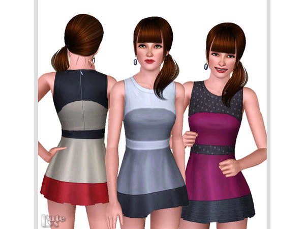 Sims 3 — FS 59 Dress 02 by katelys — Party dress with 3 recolorable palettes.